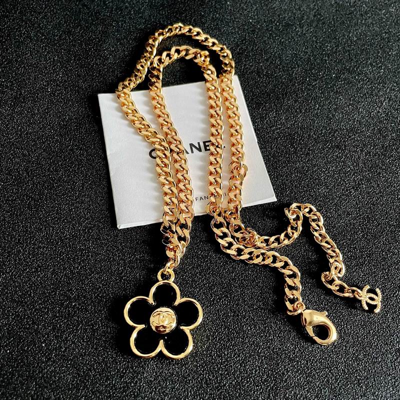 Chanel Gold-Tone Clover Pendant Necklace