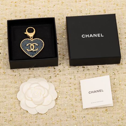 Chanel Heart-Shaped Woven Keyring & Bag Charm