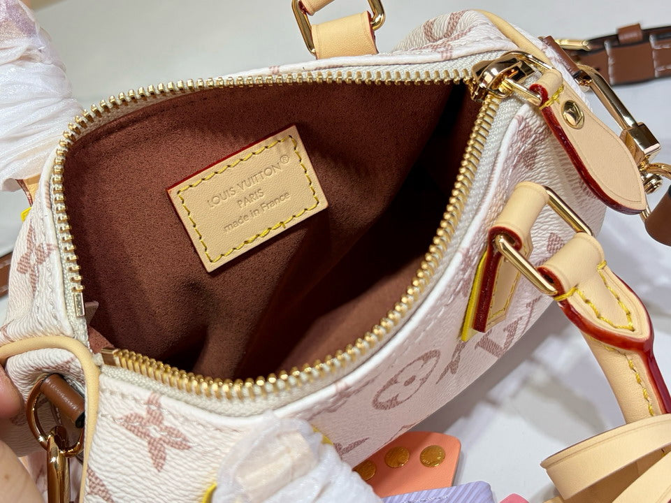 Louis Vuitton Monogram Canvas Top-Handle Handbag with Shoulder Strap, White