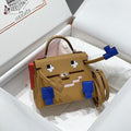 HERMES KELLY DOLL PICTO MINI 18 BROWN MIX BLUE CALFSKIN